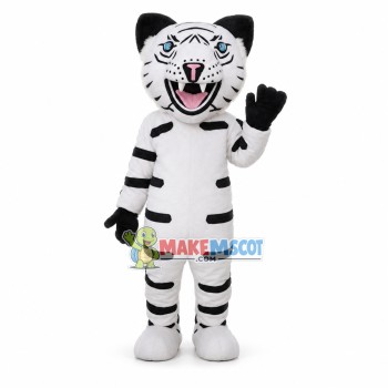 Customized Ferocious White Tiger Mascot Costume Customized Ferocious White Tiger Mascot Costume