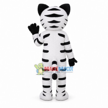 Customized Ferocious White Tiger Mascot Costume Customized Ferocious White Tiger Mascot Costume