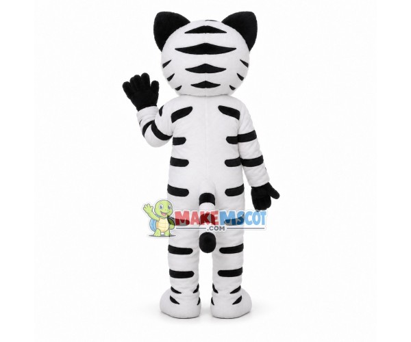 Customized Ferocious White Tiger Mascot Costume Customized Ferocious White Tiger Mascot Costume