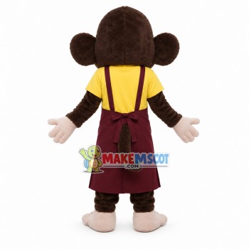 Working Monkey Wearing Apron Mascot Costume Working Monkey Wearing Apron Mascot Costume