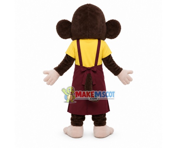 Working Monkey Wearing Apron Mascot Costume