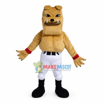 Muscular Bulldog Player Mascot Costume