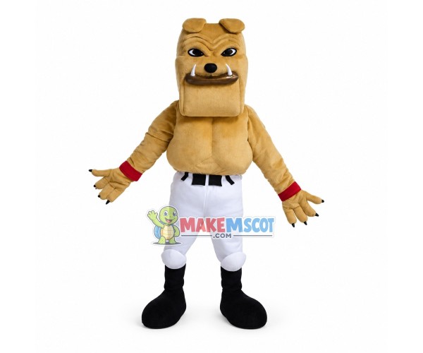 Muscular Bulldog Player Mascot Costume