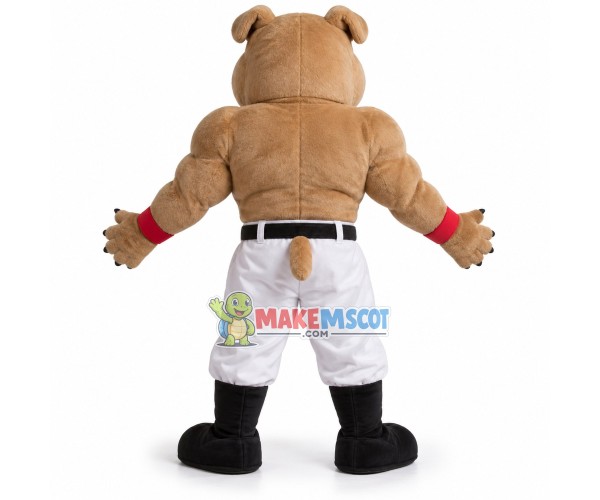Muscular Bulldog Player Mascot Costume