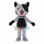 Smiling Cartoon Mechanical Cat Mascot Costume
