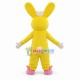 Panic Rabbit In Pink Slippers Mascot Costume Panic Rabbit In Pink Slippers Mascot Costume