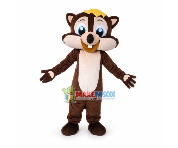 Cute Chipmunk With Blue Pupils Mascot Costume Cute Chipmunk With Blue Pupils Mascot Costume