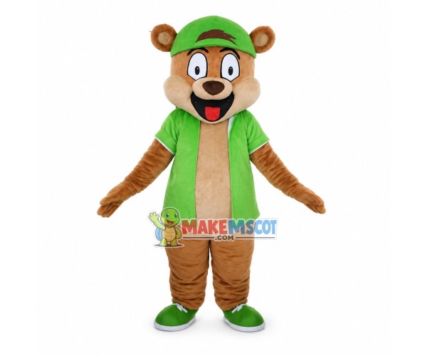 Playing Bear In The Cap Mascot Costume Playing Bear In The Cap Mascot Costume
