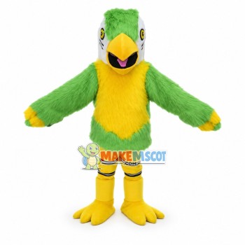 Bright Green Hairy Kingfisher Mascot Costume Bright Green Hairy Kingfisher Mascot Costume