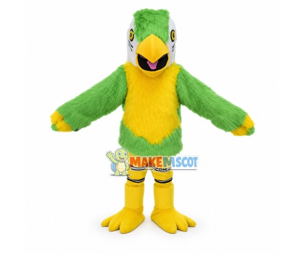 Bright Green Hairy Kingfisher Mascot Costume Bright Green Hairy Kingfisher Mascot Costume
