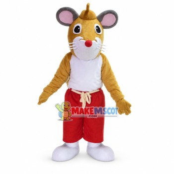 Big Mouse With Lace-up Trousers Mascot Costume Big Mouse With Lace-up Trousers Mascot Costume