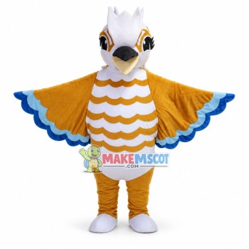Chirping White-headed Bird Mascot Costume Chirping White-headed Bird Mascot Costume