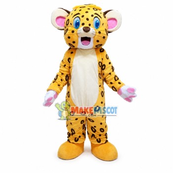 Little Blue-eyed Leopard Mascot Costume Little Blue-eyed Leopard Mascot Costume