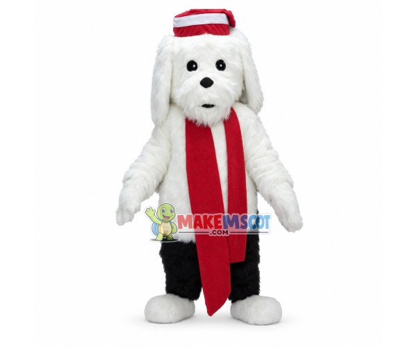 Pure White Dog of Christmas Party Mascot Costume Pure White Dog of Christmas Party Mascot Costume
