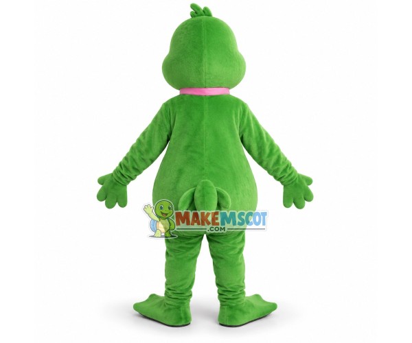 Slim Green Dragon With Choker Mascot Costume Slim Green Dragon With Choker Mascot Costume