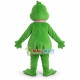 Slim Green Dragon With Choker Mascot Costume Slim Green Dragon With Choker Mascot Costume