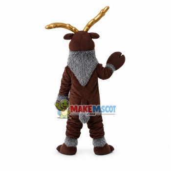 Rare Reindeer With Golden Antlers Mascot Costume Rare Reindeer With Golden Antlers Mascot Costume