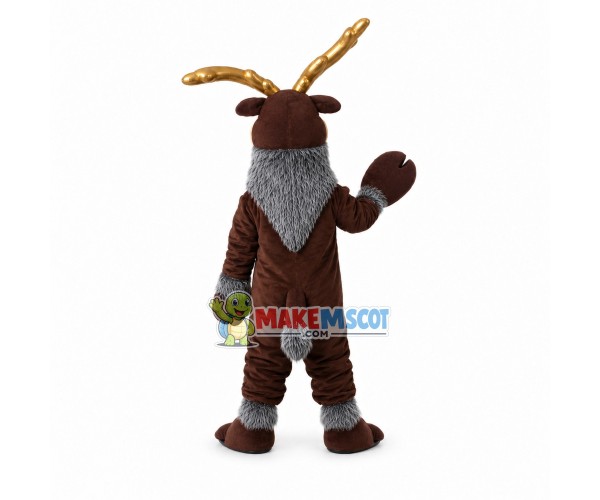 Rare Reindeer With Golden Antlers Mascot Costume Rare Reindeer With Golden Antlers Mascot Costume