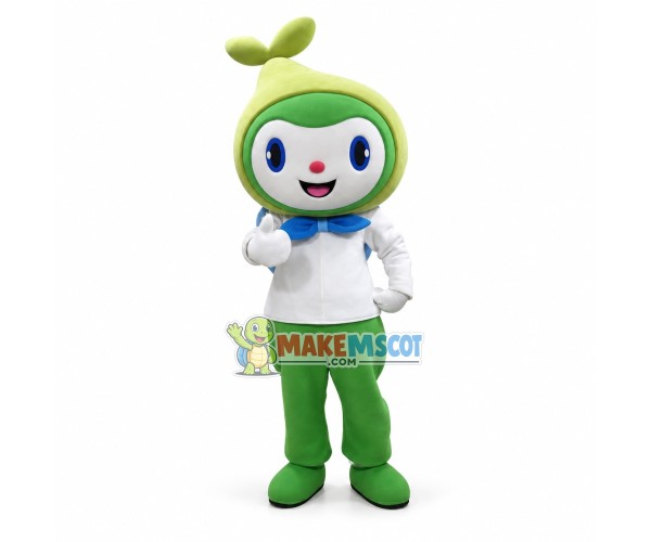 Green Doll Mascot Costume for Theme Party