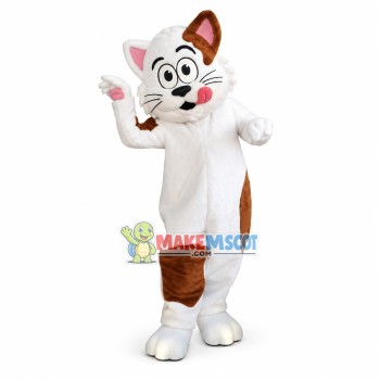Gluttonous Cat With Name Tag Mascot Costume Gluttonous Cat With Name Tag Mascot Costume