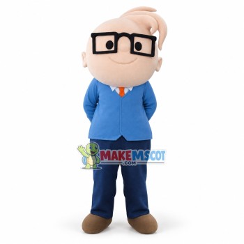 Mr Principal With Stylish Hairstyle Mascot Costume Mr Principal With Stylish Hairstyle Mascot Costume