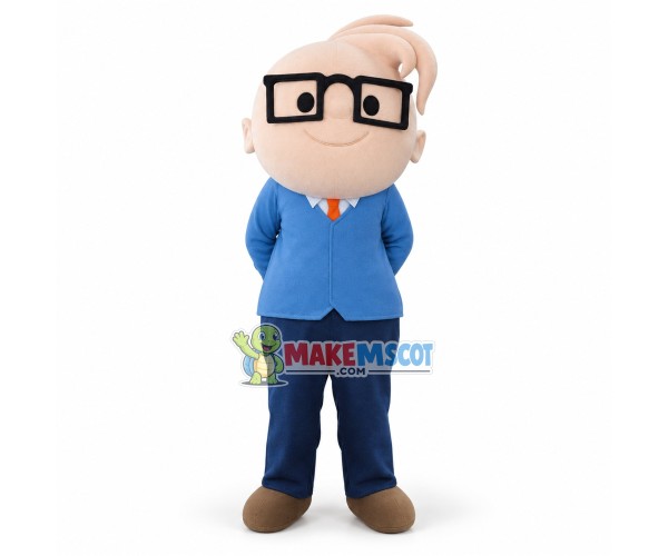 Mr Principal With Stylish Hairstyle Mascot Costume Mr Principal With Stylish Hairstyle Mascot Costume