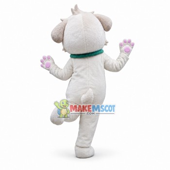 Thumping Amiable White Puppy Mascot Costume Thumping Amiable White Puppy Mascot Costume
