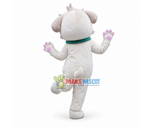 Thumping Amiable White Puppy Mascot Costume Thumping Amiable White Puppy Mascot Costume