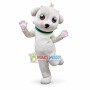 Thumping Amiable White Puppy Mascot Costume