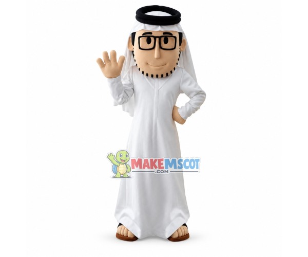 Priest In The White Robe Mascot Costume Priest In The White Robe Mascot Costume