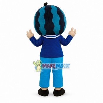 Kindergarten Boy With Watermelon Hat Mascot Costume Kindergarten Boy With Watermelon Hat Mascot Costume