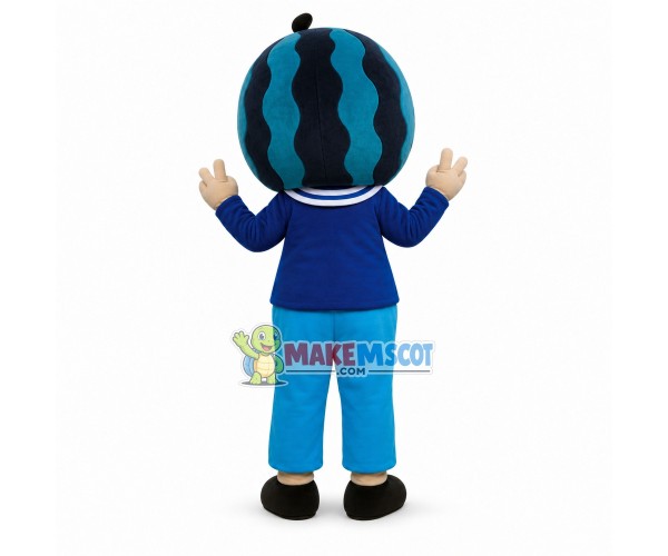 Kindergarten Boy With Watermelon Hat Mascot Costume Kindergarten Boy With Watermelon Hat Mascot Costume
