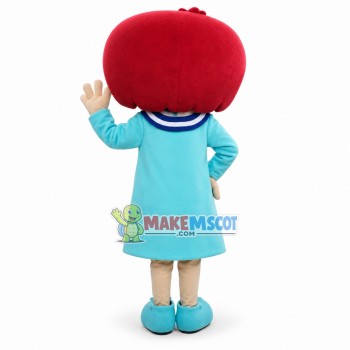 Smiling Boy In Strawberry Hat Mascot Costume Smiling Boy In Strawberry Hat Mascot Costume