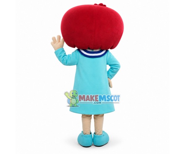 Smiling Boy In Strawberry Hat Mascot Costume Smiling Boy In Strawberry Hat Mascot Costume