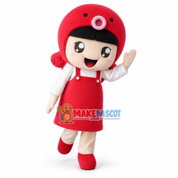 Cute Girl In Octopus Hat Mascot Costume