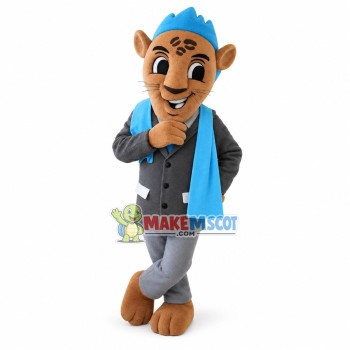 Brown Leopard With Medal Sacrf Mascot Costume Brown Leopard With Medal Sacrf Mascot Costume