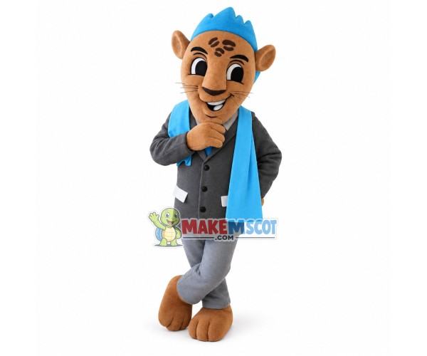 Brown Leopard With Medal Sacrf Mascot Costume Brown Leopard With Medal Sacrf Mascot Costume