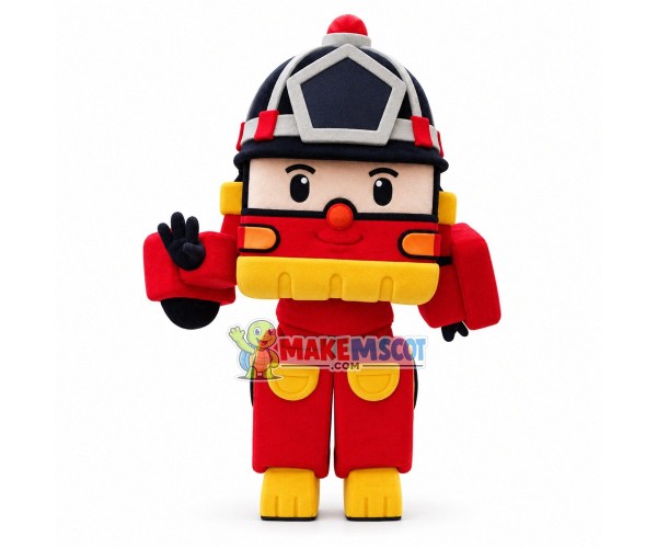 Roy Fire Truck Deformation Robot Mascot Costume Roy Fire Truck Deformation Robot Mascot Costume