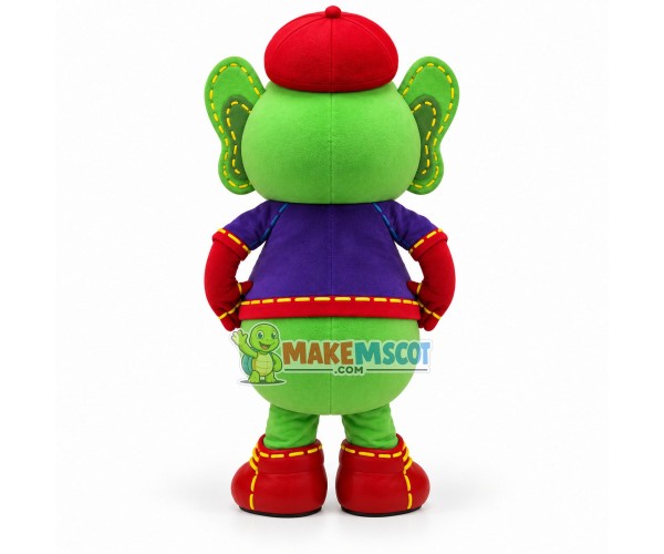 Stitched Green Baby Elephant Mascot Costume Stitched Green Baby Elephant Mascot Costume
