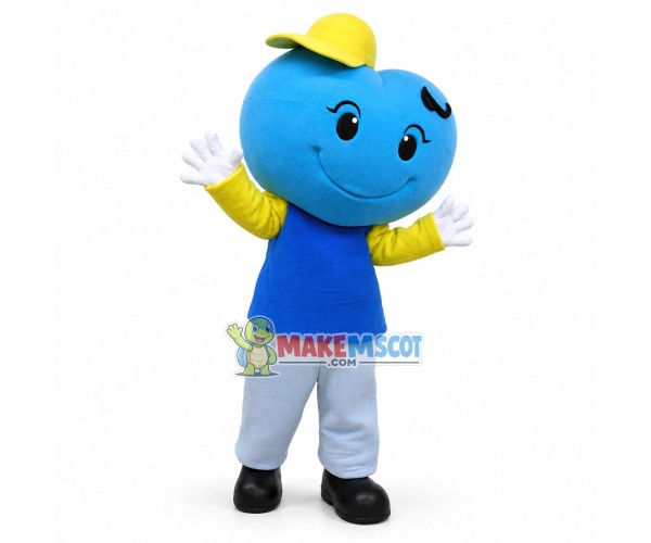 Cartoon Blue Love Shaped Doll Mascot Costume Cartoon Blue Love Shaped Doll Mascot Costume