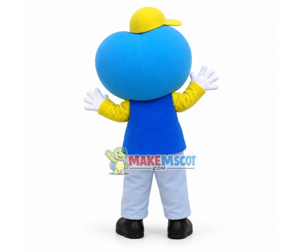 Cartoon Blue Love Shaped Doll Mascot Costume
