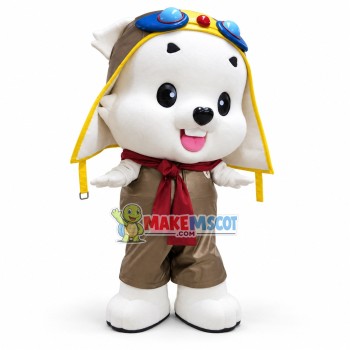 Ski Puppy In The Windbreaker Mascot Costume