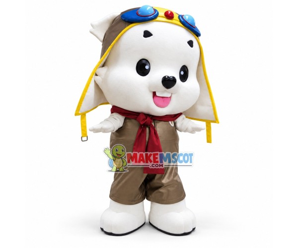Ski Puppy In The Windbreaker Mascot Costume Ski Puppy In The Windbreaker Mascot Costume