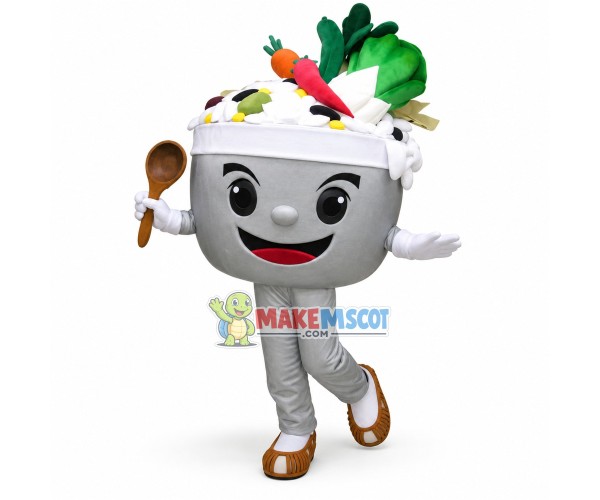Pot of Soup With Rich Ingredients Mascot Costume Pot of Soup With Rich Ingredients Mascot Costume