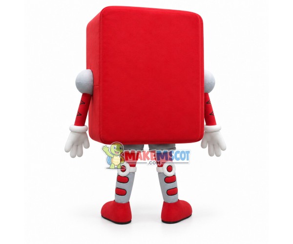 Red Squared Shaped Doll Mascot Costume Red Squared Shaped Doll Mascot Costume