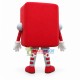 Red Squared Shaped Doll Mascot Costume Red Squared Shaped Doll Mascot Costume