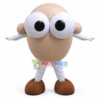 Cartoon The Big-eyed Duck Egg Mascot Costume Cartoon The Big-eyed Duck Egg Mascot Costume