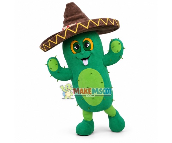 Cheerful Desert Cactus Mascot Costume Cheerful Desert Cactus Mascot Costume