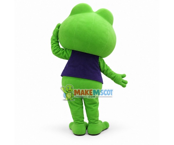 Anxious Big Mouth Frog Mascot Costume Anxious Big Mouth Frog Mascot Costume