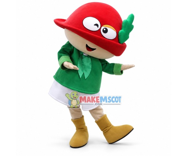 Cartoon Doll With Matsuba Hat Mascot Costume Cartoon Doll With Matsuba Hat Mascot Costume